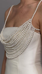 Muse Faux Pearl Multi Layer Body Chain Bralette