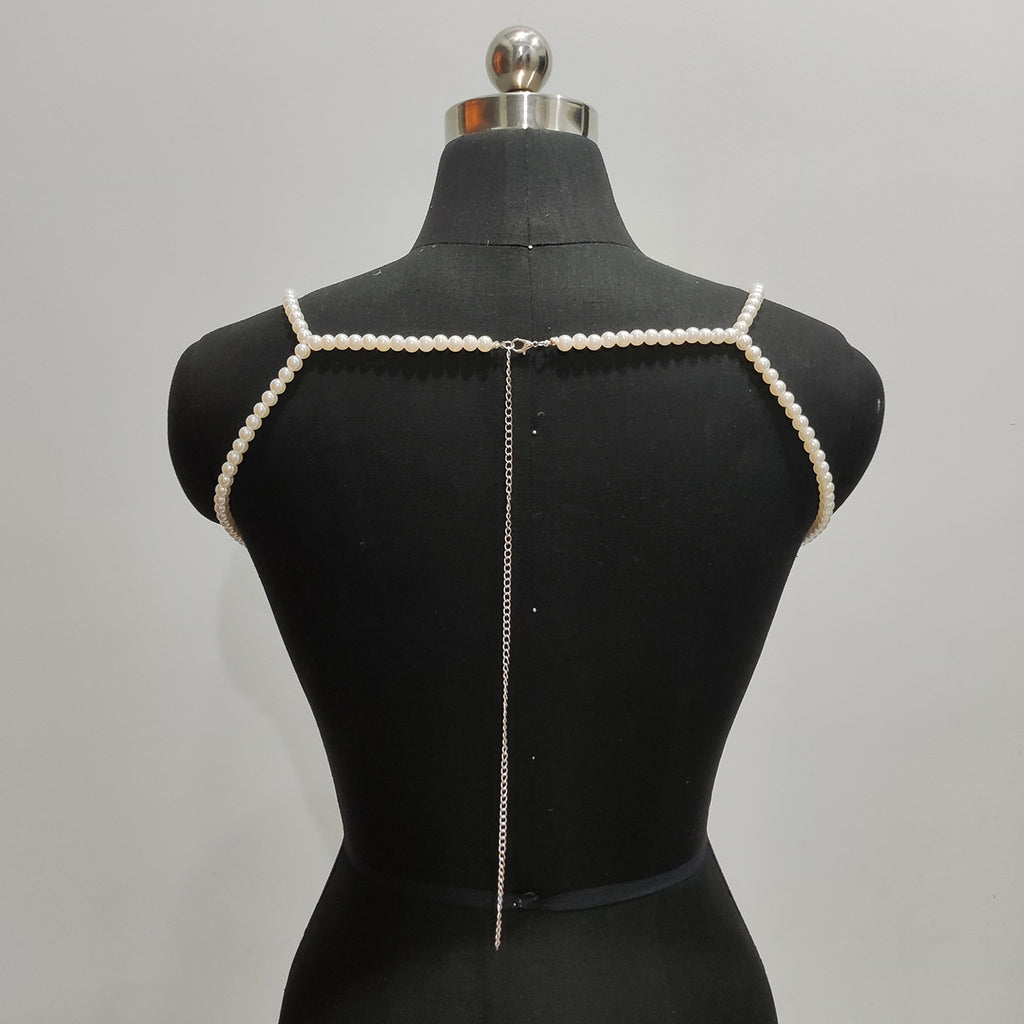 Muse Faux Pearl Multi Layer Body Chain Bralette