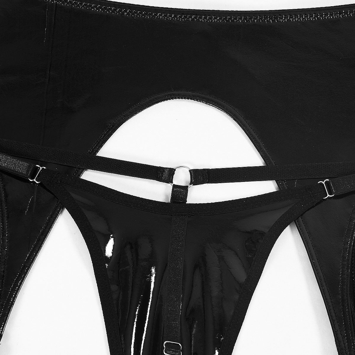 Muse Wet Look Patent Leather Lingerie Set