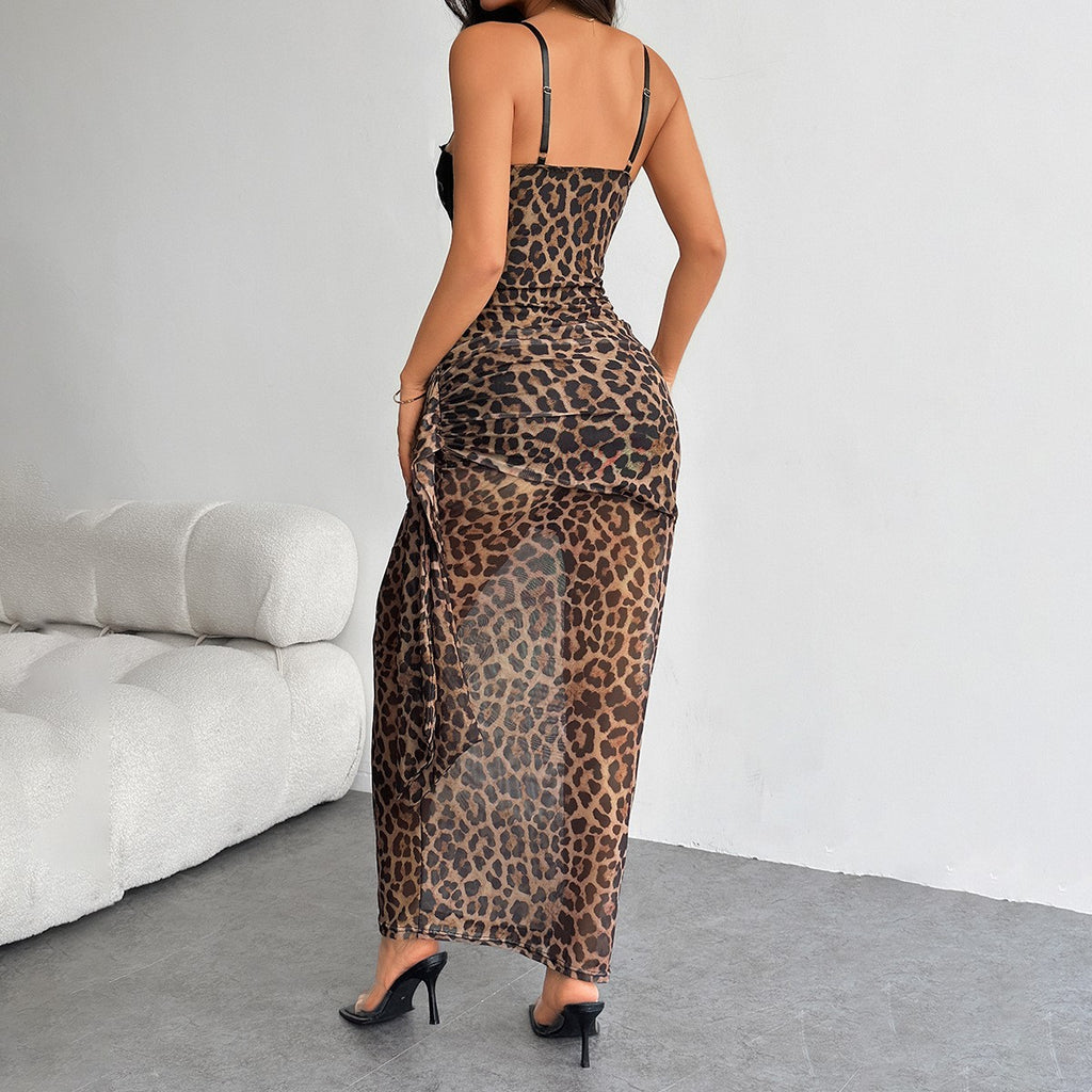 Muse Leopard Print Sexy Shaping Lingerie Dress