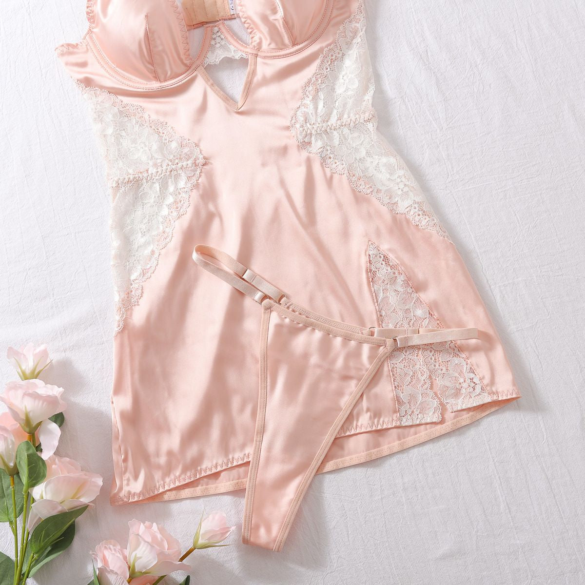 Sweet Drunken Rose Sexy Lingerie Dress