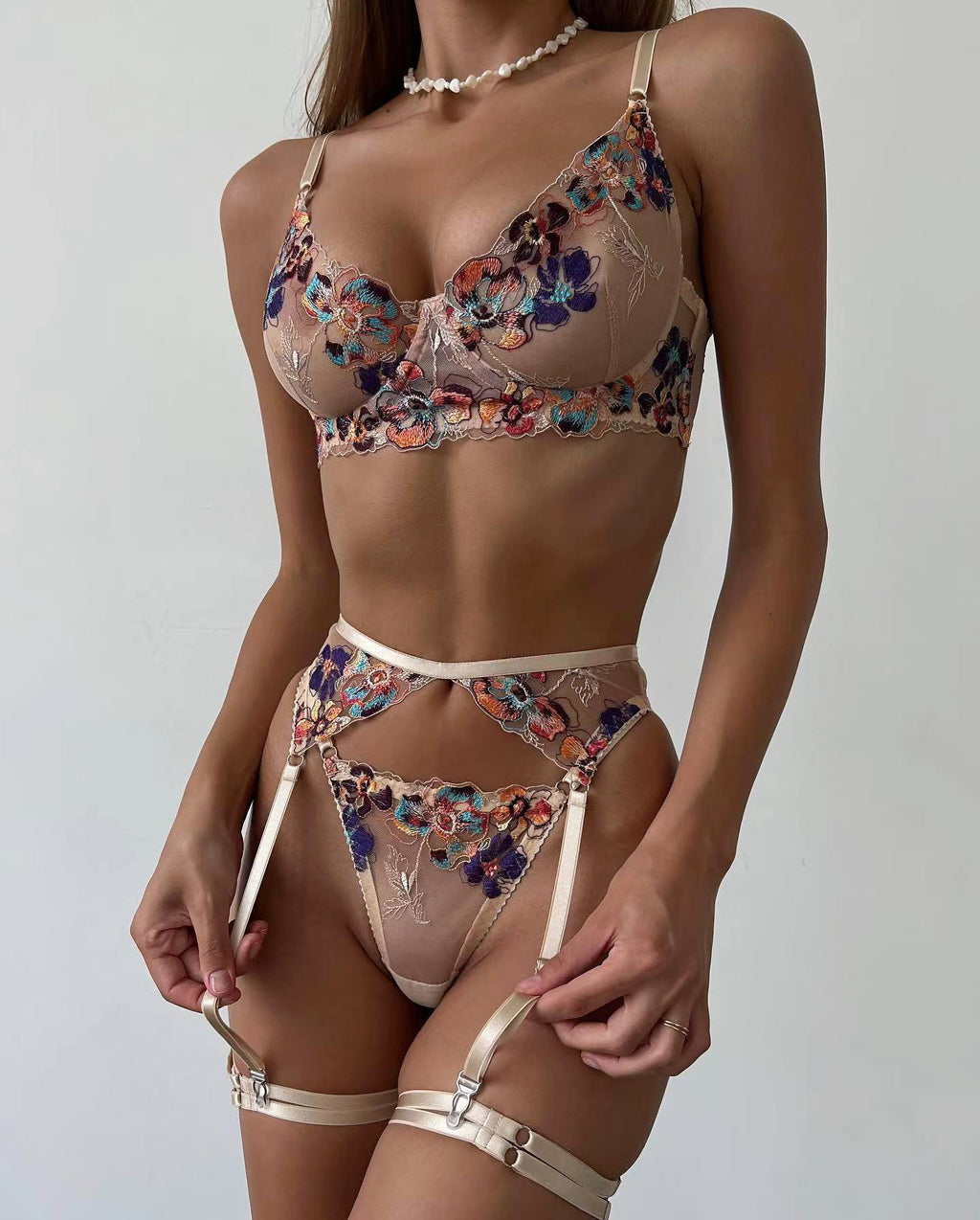 Muse Embroidered Sexy Lingerie Set